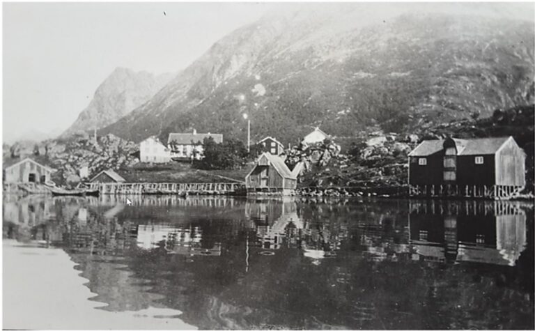 Lyngvær rundt år 1900. Foto: Tatt av fotograf Lind i Kabelvåg 1890.
